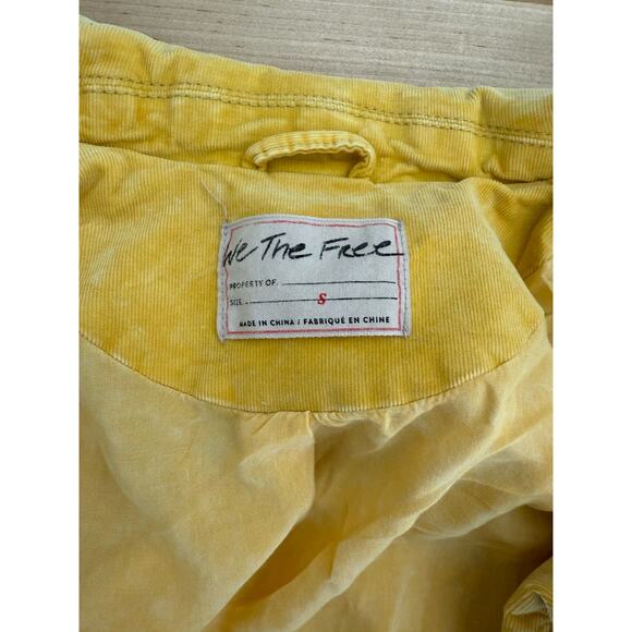 We The Free People Sure Thing Bomber Yellow Jacket Small Boho Corduroy - Picture 11 of 14